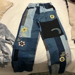 Flower Patchwork Jeans